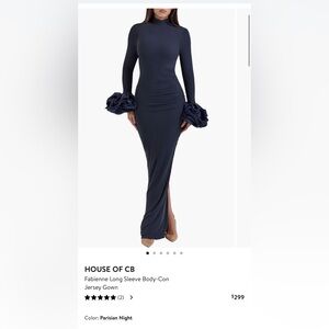 HOUSE OF CB
Fabienne Long Sleeve Body-Con
Jersey Gown
Navy